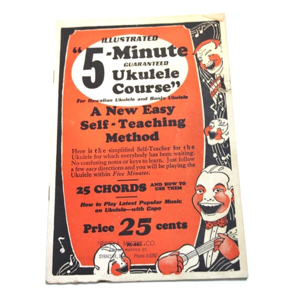 Other - Illustrated 5 Minute Ukulele Course 1927 Vintage Instruction Music Method Guide